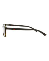 Gucci Gucci Mens Square/Rectangle Havana Brown Transparent Fashion Designer Eyewear