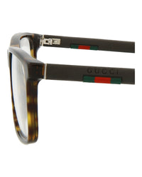 Gucci Gucci Mens Square/Rectangle Havana Brown Transparent Fashion Designer Eyewear