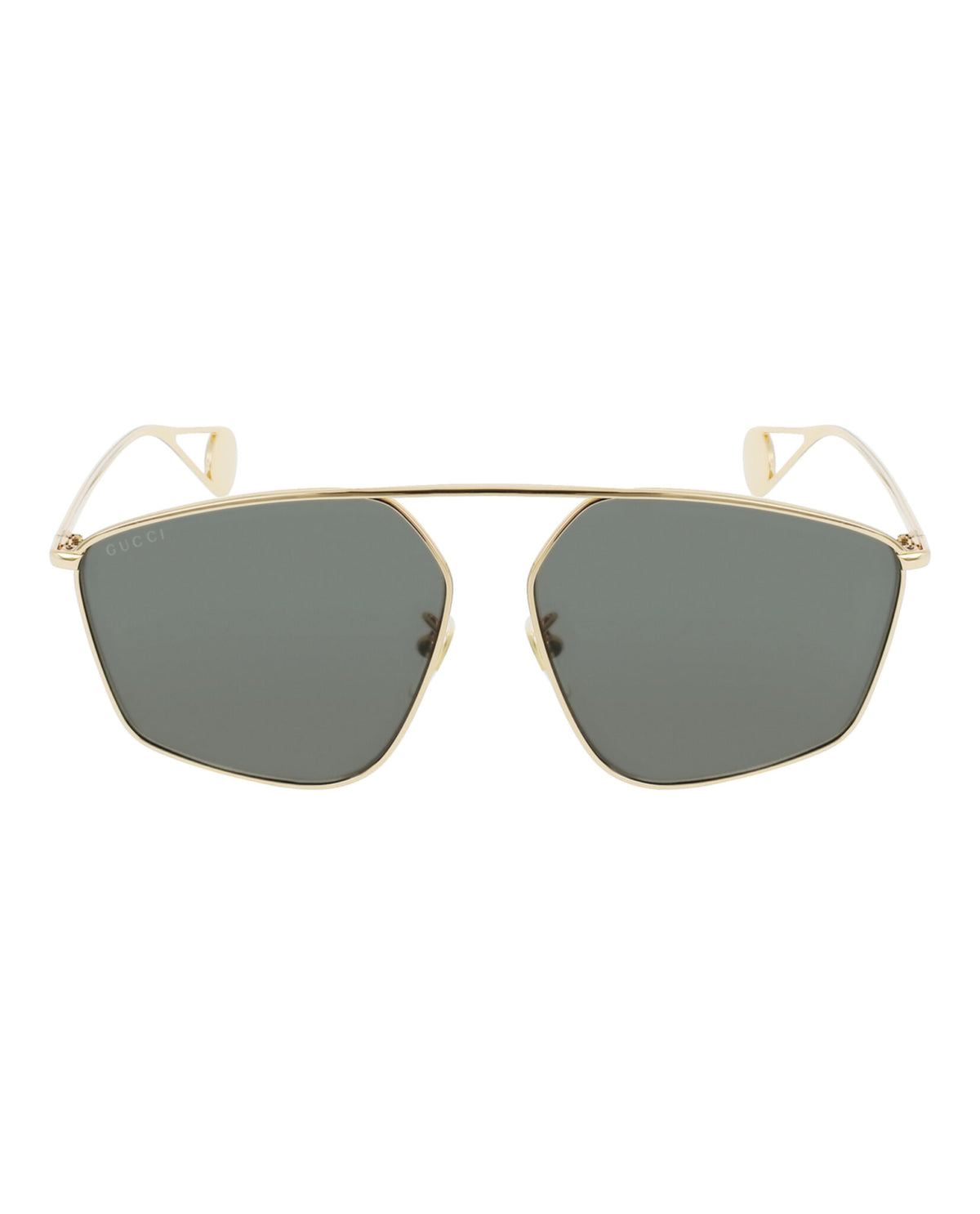 Gucci Gucci Womens Aviator Gold Gold Grey Fashion Designer Eyewear