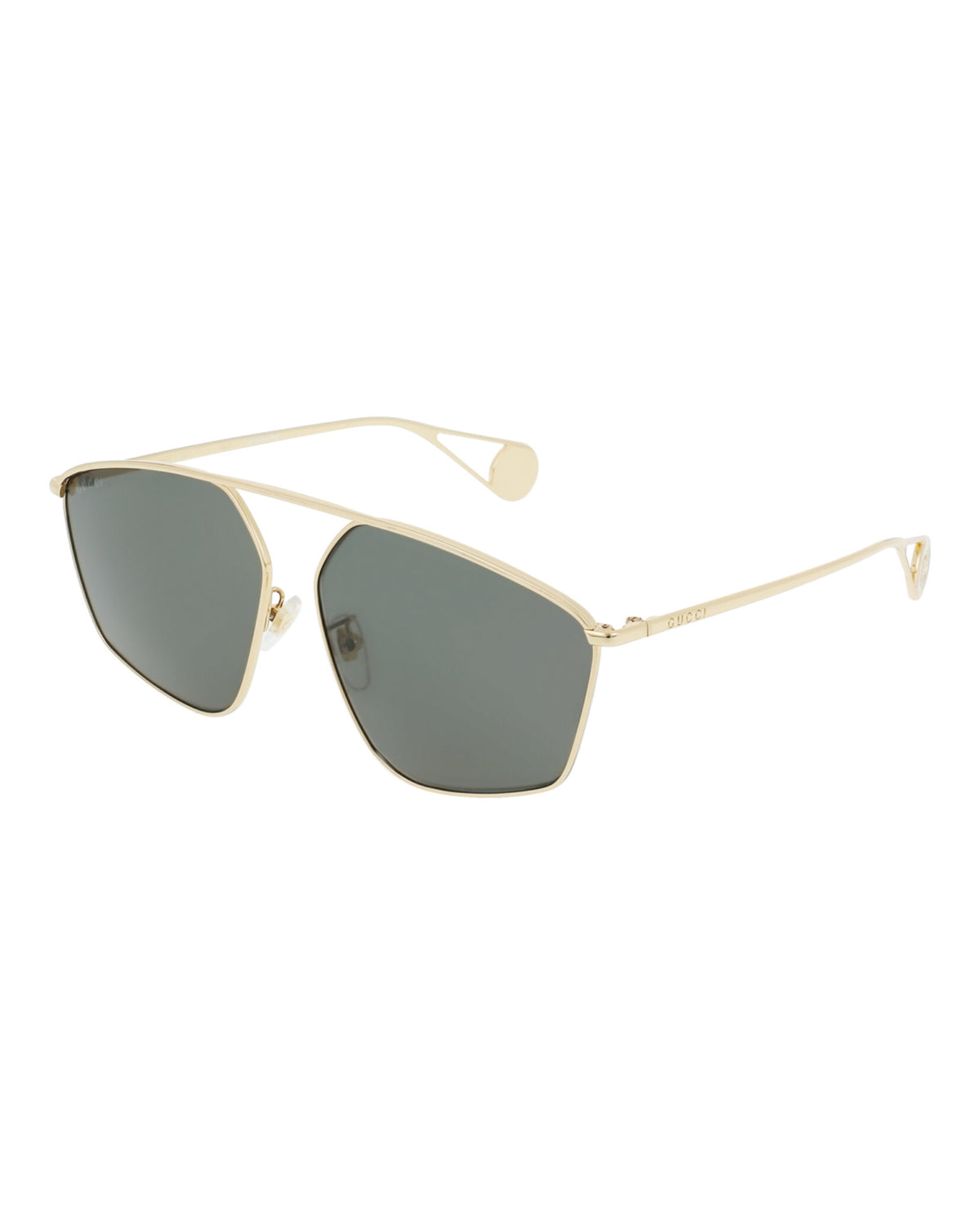 Gucci Gucci Womens Aviator Gold Gold Grey Fashion Designer Eyewear