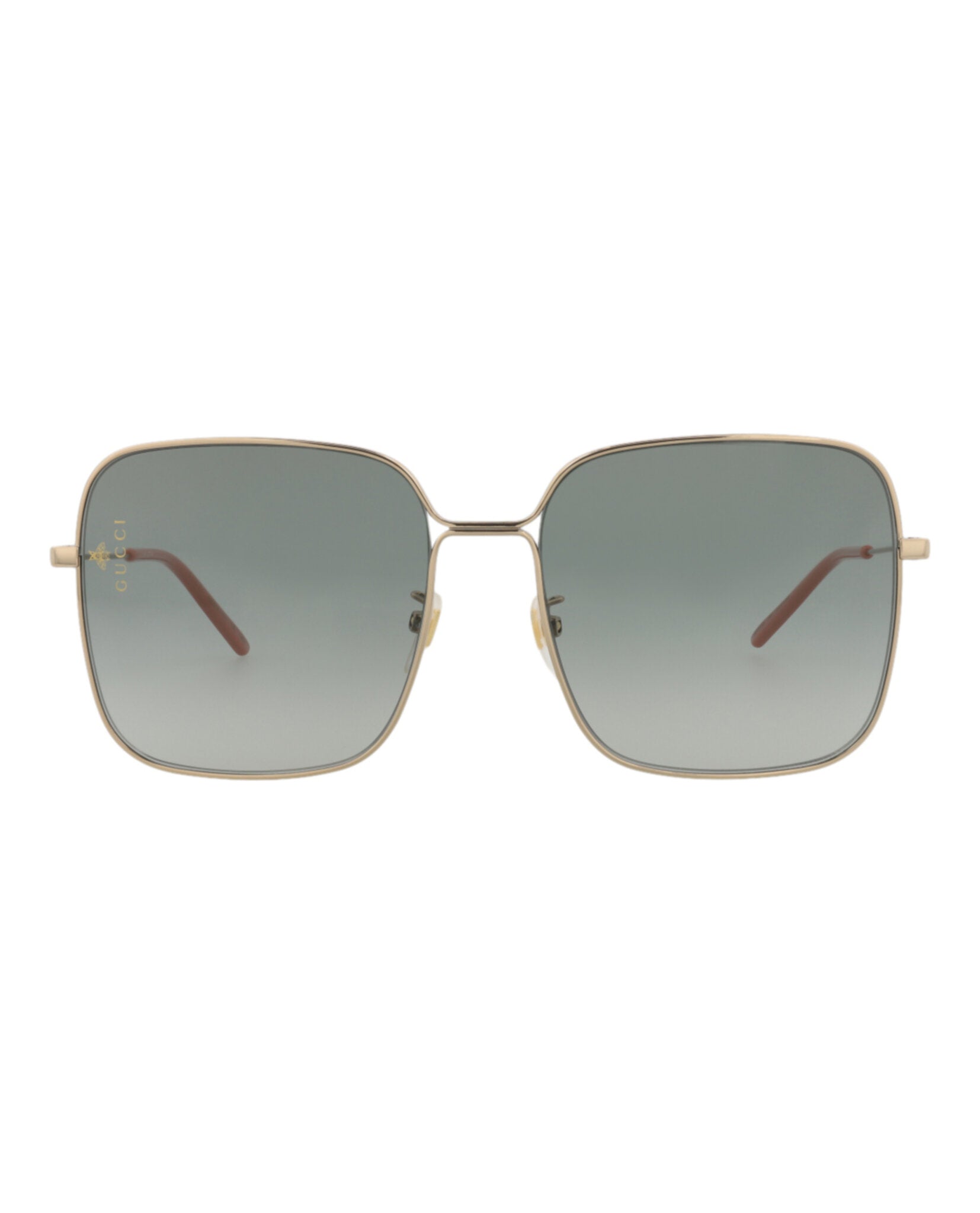 Gucci Womens Square/Rectangle Gold Gold Grey Fashion Designer Eyewear