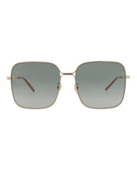 Gucci Womens Square/Rectangle Gold Gold Grey Fashion Designer Eyewear