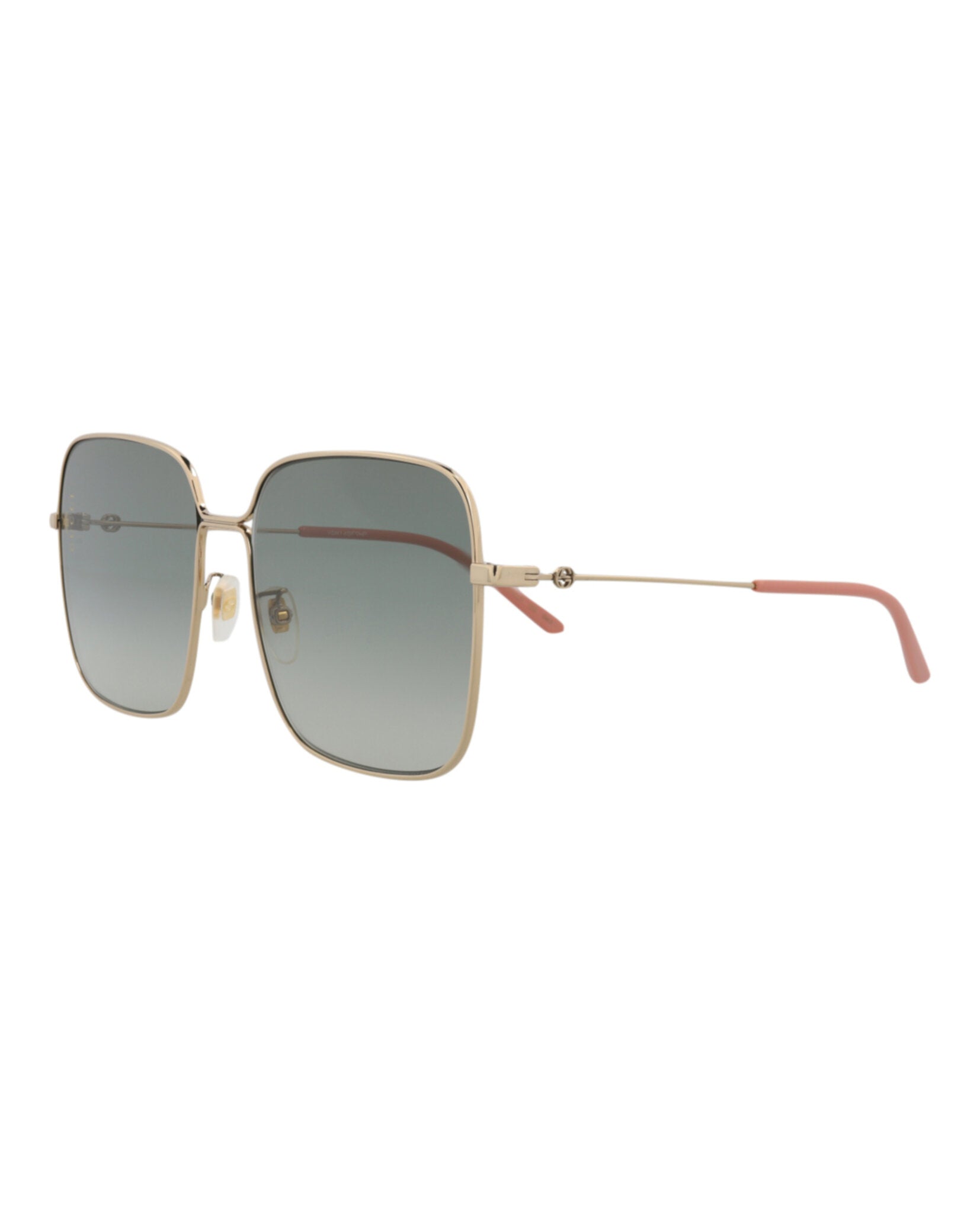 Gucci Womens Square/Rectangle Gold Gold Grey Fashion Designer Eyewear
