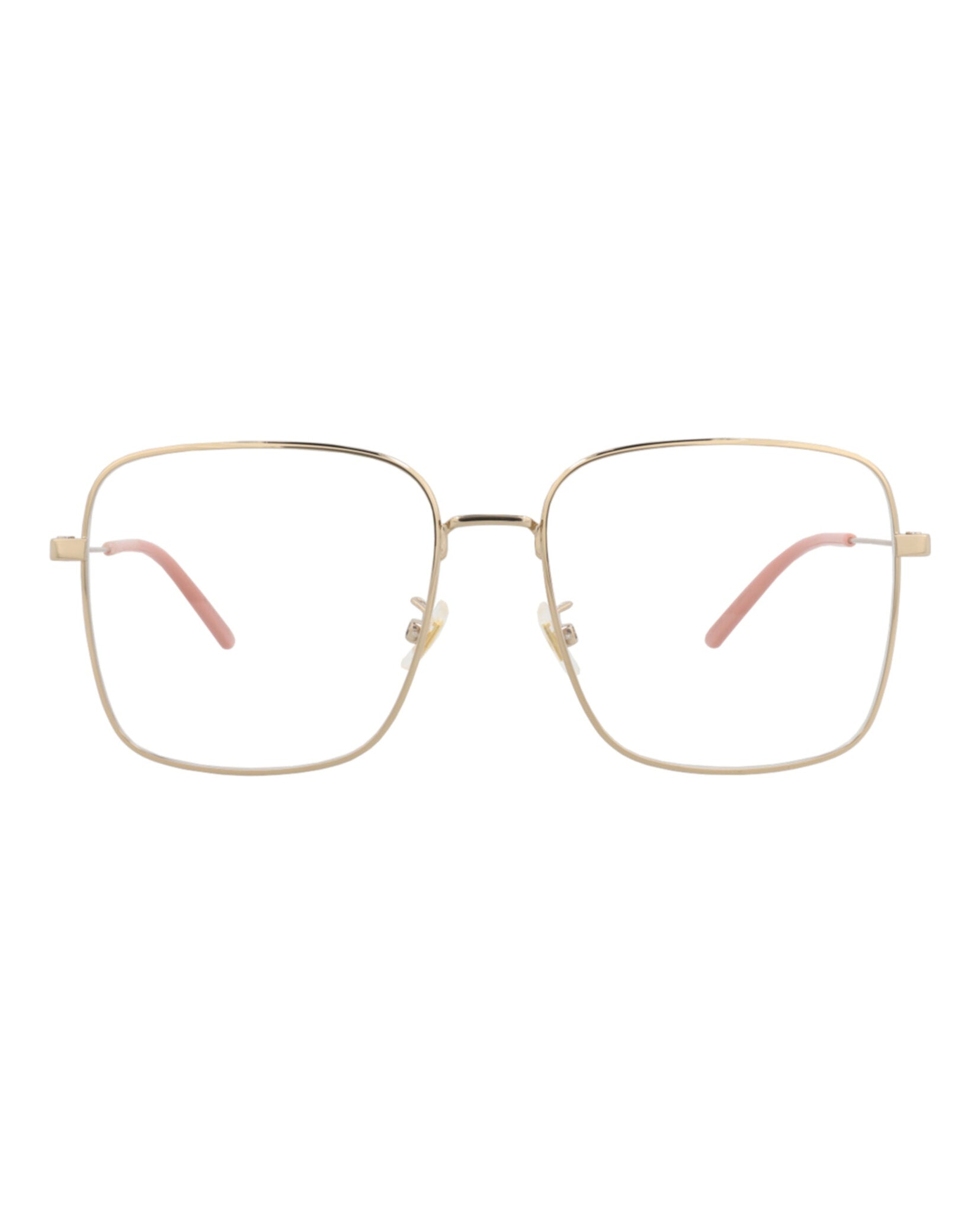 Gucci Gucci Womens Square/Rectangle Gold Gold Transparent Fashion Designer Eyewear