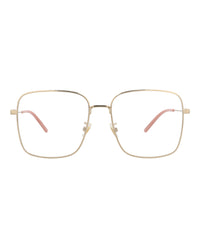 Gucci Gucci Womens Square/Rectangle Gold Gold Transparent Fashion Designer Eyewear