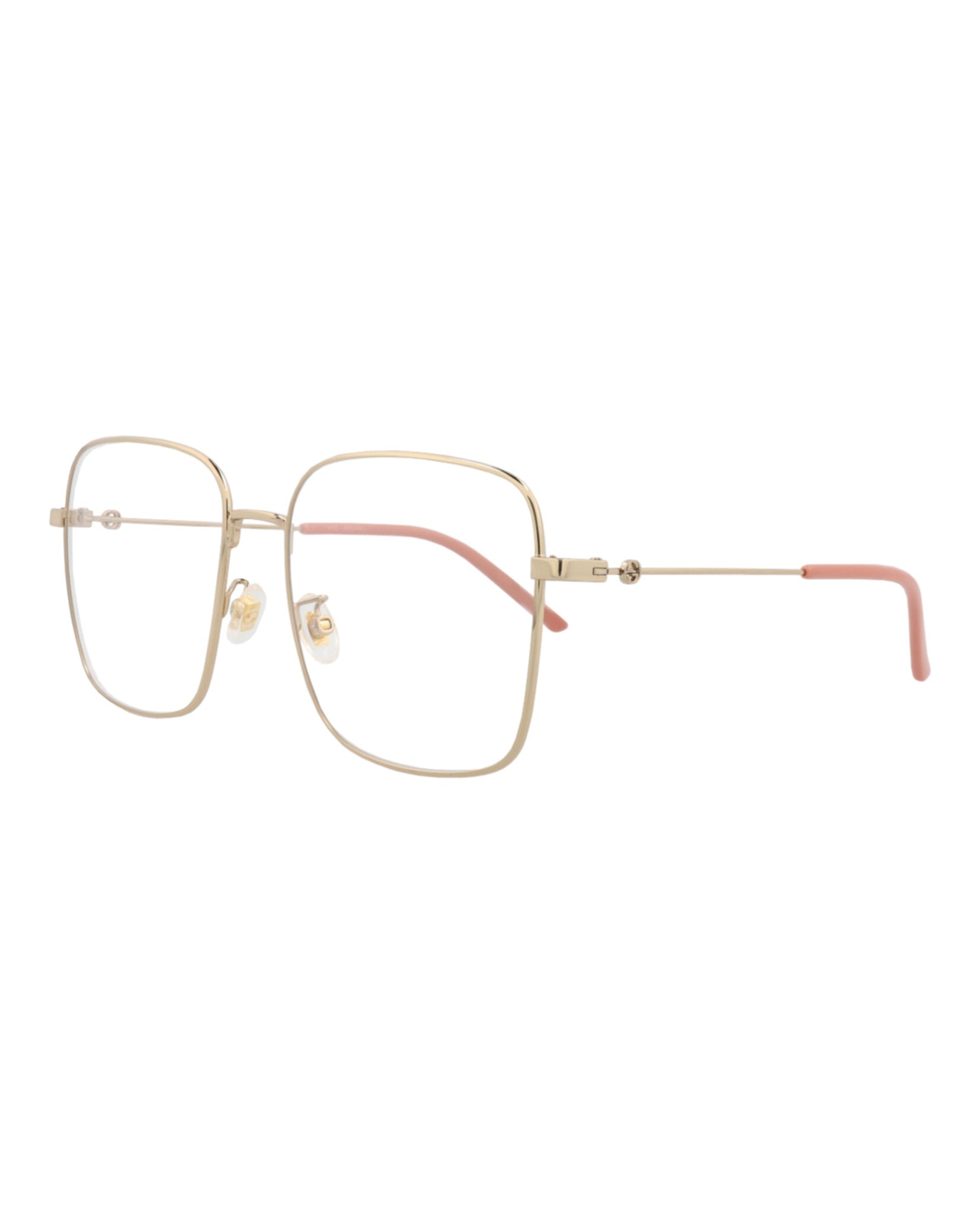 Gucci Gucci Womens Square/Rectangle Gold Gold Transparent Fashion Designer Eyewear