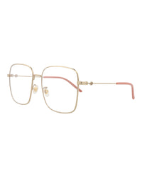 Gucci Gucci Womens Square/Rectangle Gold Gold Transparent Fashion Designer Eyewear