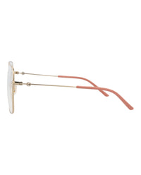 Gucci Gucci Womens Square/Rectangle Gold Gold Transparent Fashion Designer Eyewear