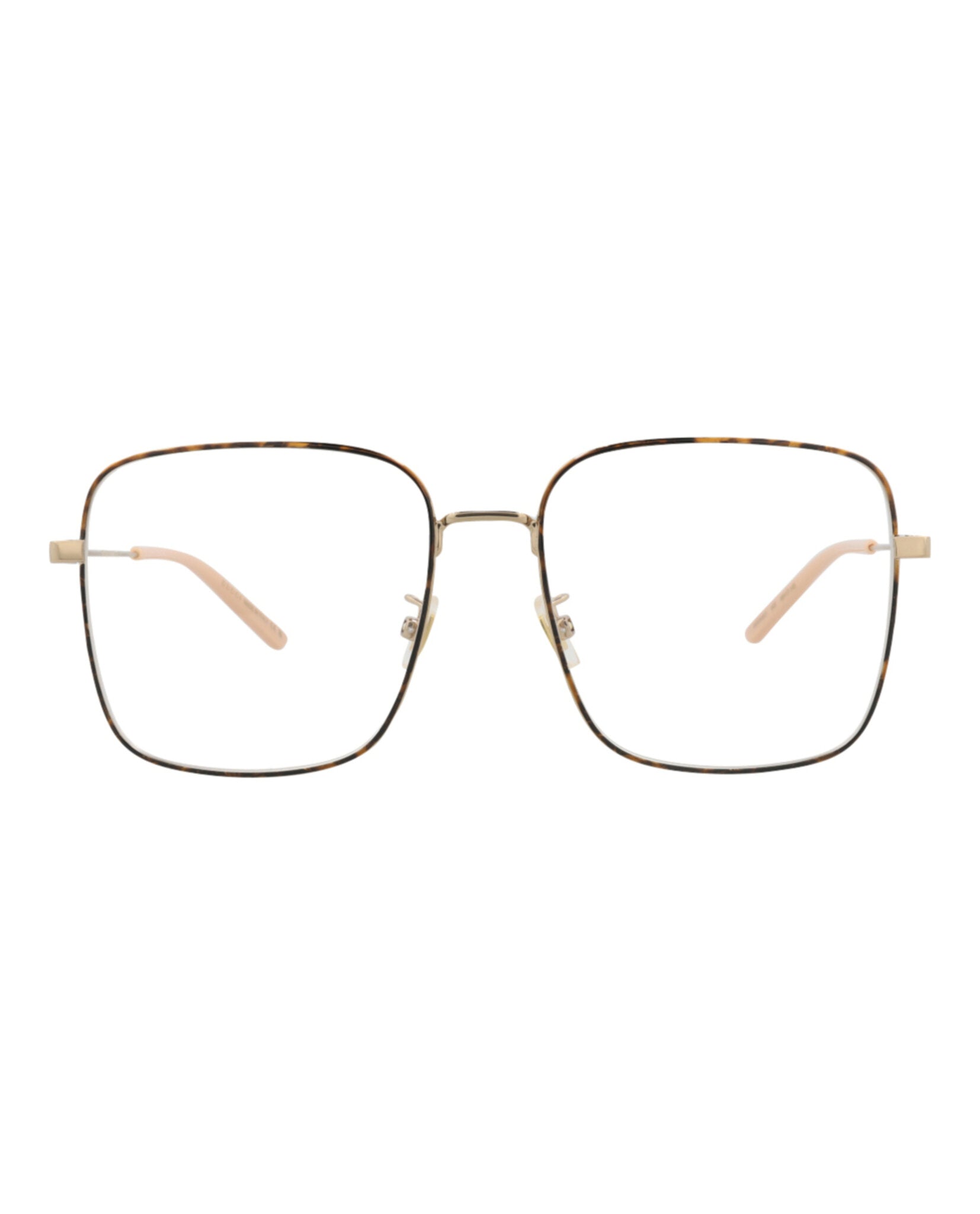 Gucci Womens Square/Rectangle Gold Gold Transparent Fashion Designer Eyewear