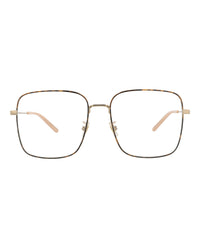 Gucci Womens Square/Rectangle Gold Gold Transparent Fashion Designer Eyewear