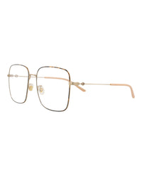 Gucci Womens Square/Rectangle Gold Gold Transparent Fashion Designer Eyewear