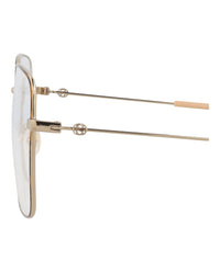 Gucci Womens Square/Rectangle Gold Gold Transparent Fashion Designer Eyewear