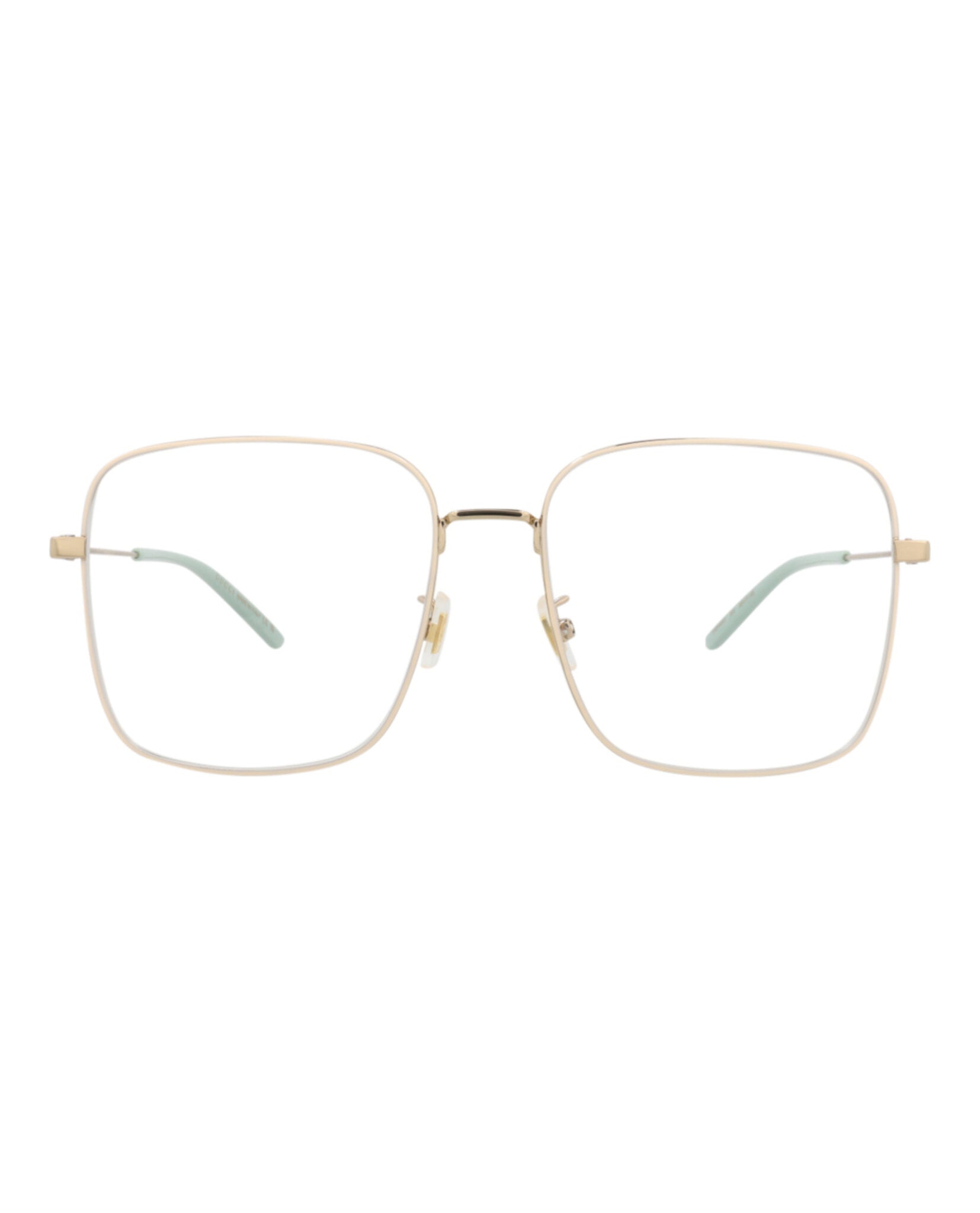 Gucci Womens Square/Rectangle Gold Gold Transparent Fashion Designer Eyewear