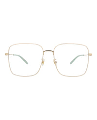 Gucci Womens Square/Rectangle Gold Gold Transparent Fashion Designer Eyewear