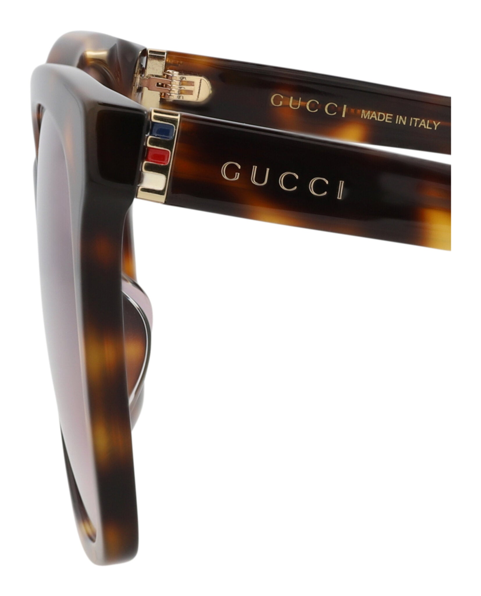 Gucci Womens Square/Rectangle Havana Gold Violet Fashion Designer Eyewear