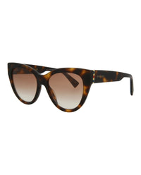 Gucci Womens Cat Eye Havana Gold Red Fashion Designer Eyewear