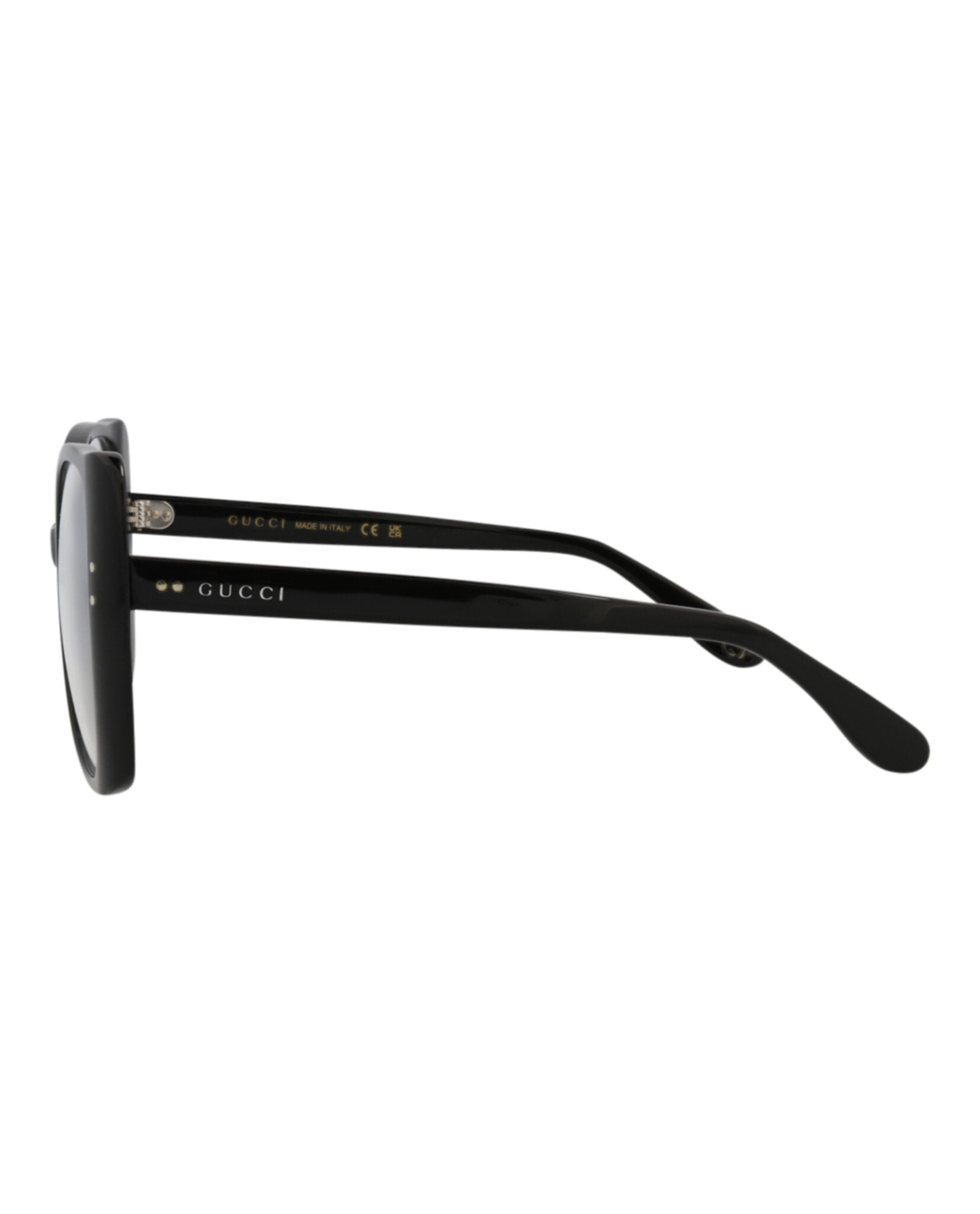 Gucci Womens Oversized Black Black Transparent Fashion Designer Eyewear