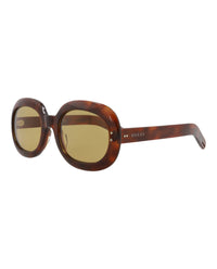Gucci Gucci Unisex Round/Oval Havana Havana Yellow Fashion Designer Eyewear