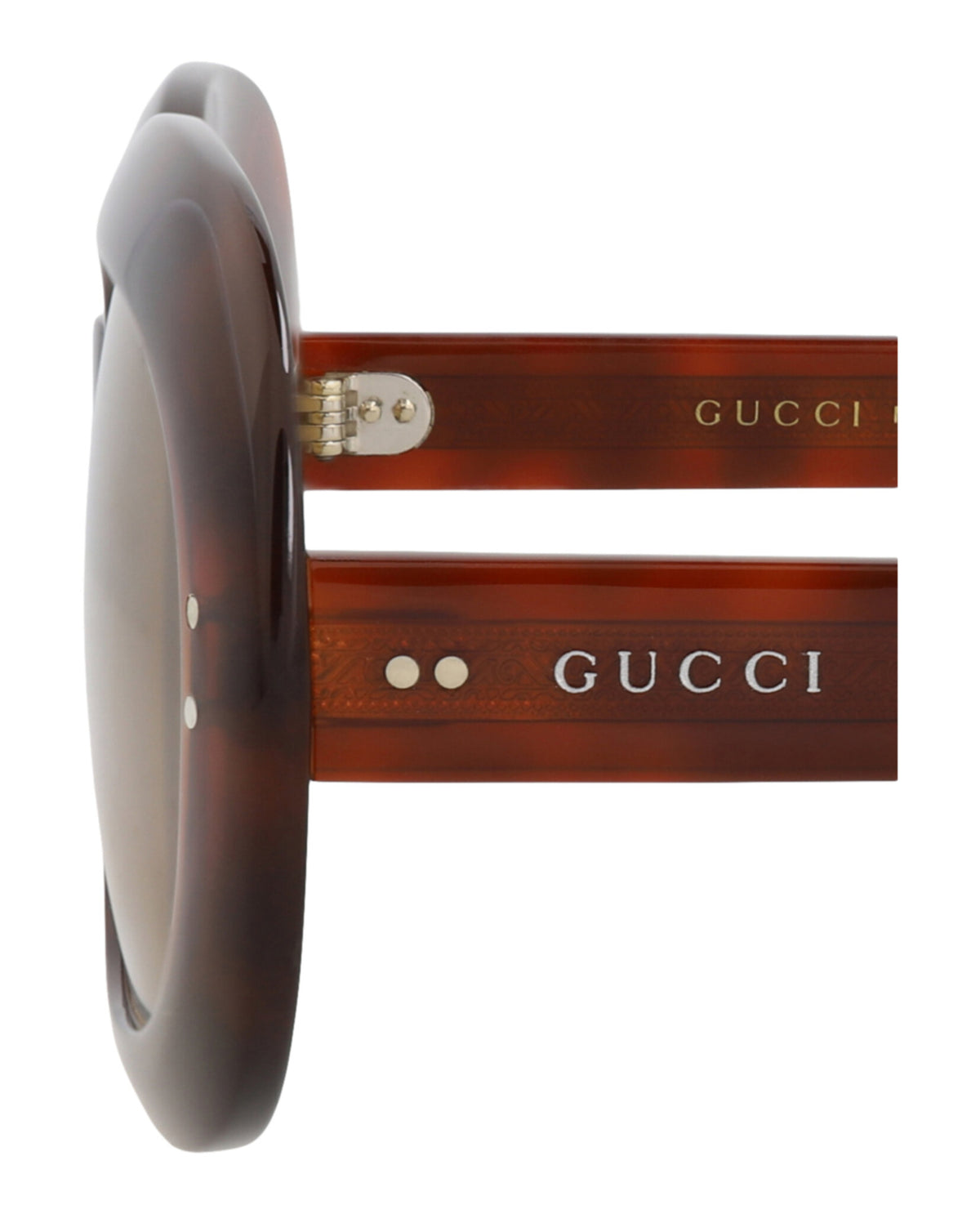 Gucci Gucci Unisex Round/Oval Havana Havana Yellow Fashion Designer Eyewear