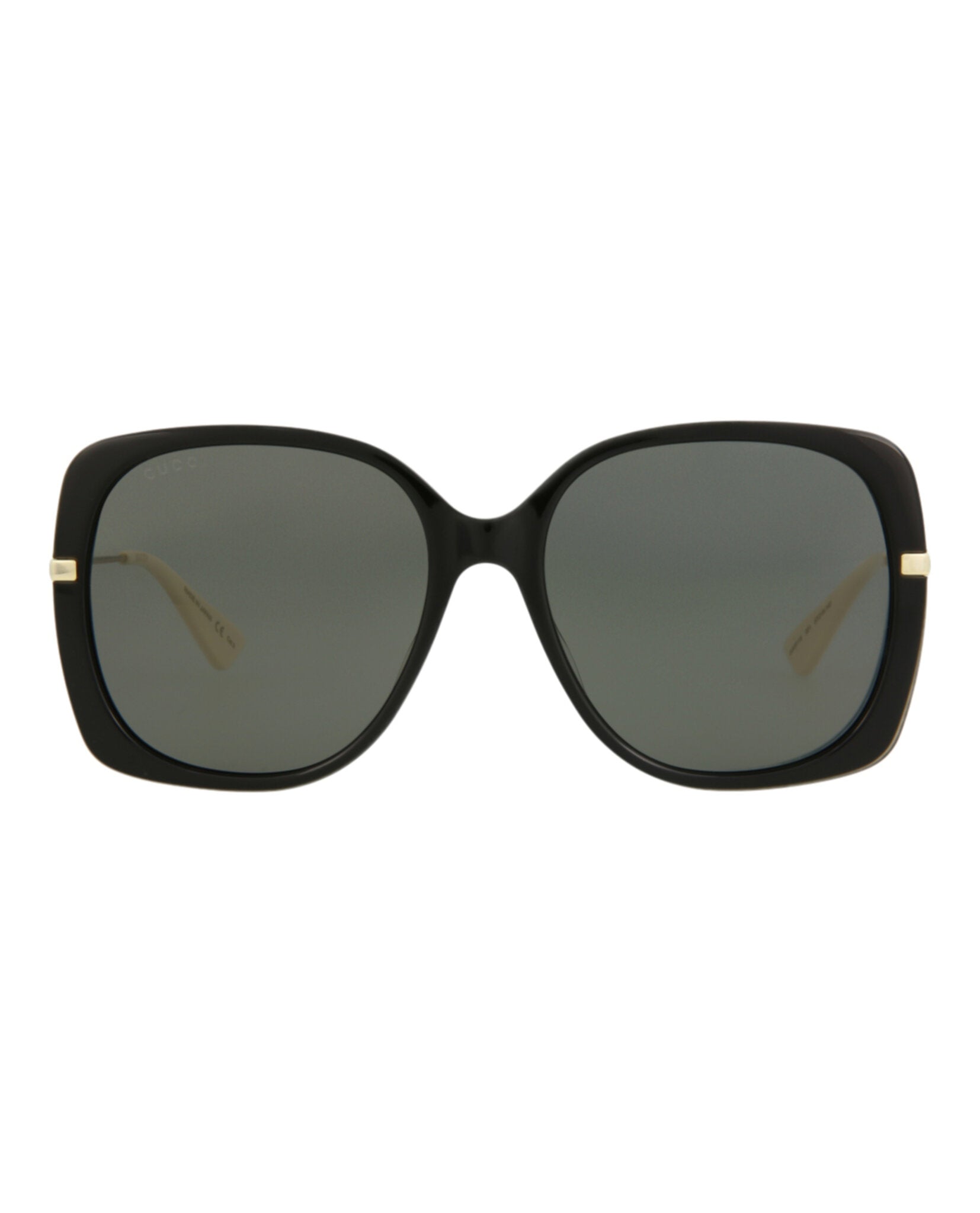 Gucci Womens Square/Rectangle Black Gold Grey Fashion Designer Eyewear