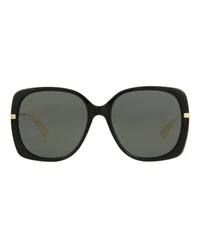 Gucci Womens Square/Rectangle Black Gold Grey Fashion Designer Eyewear