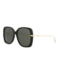 Gucci Womens Square/Rectangle Black Gold Grey Fashion Designer Eyewear