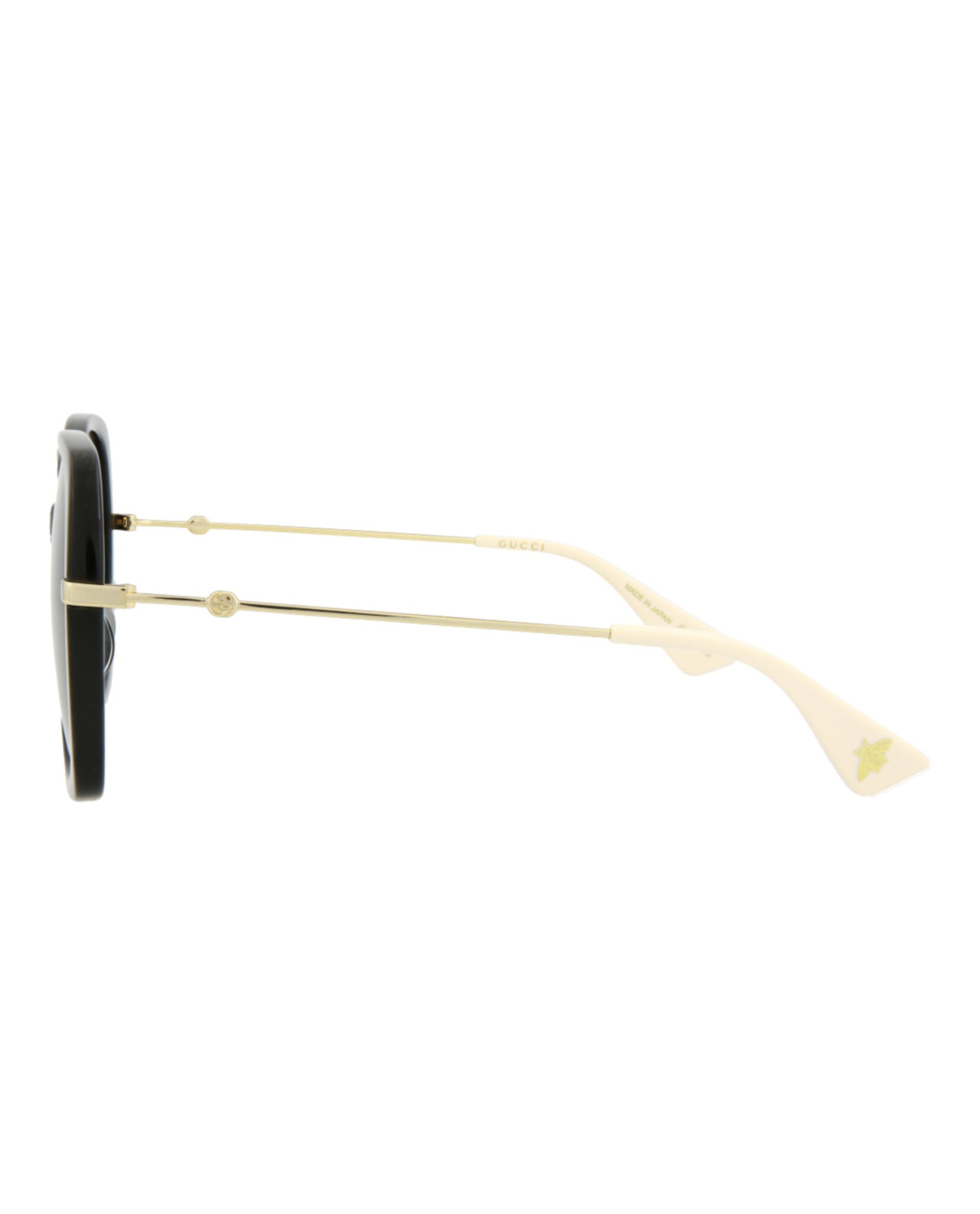 Gucci Womens Square/Rectangle Black Gold Grey Fashion Designer Eyewear