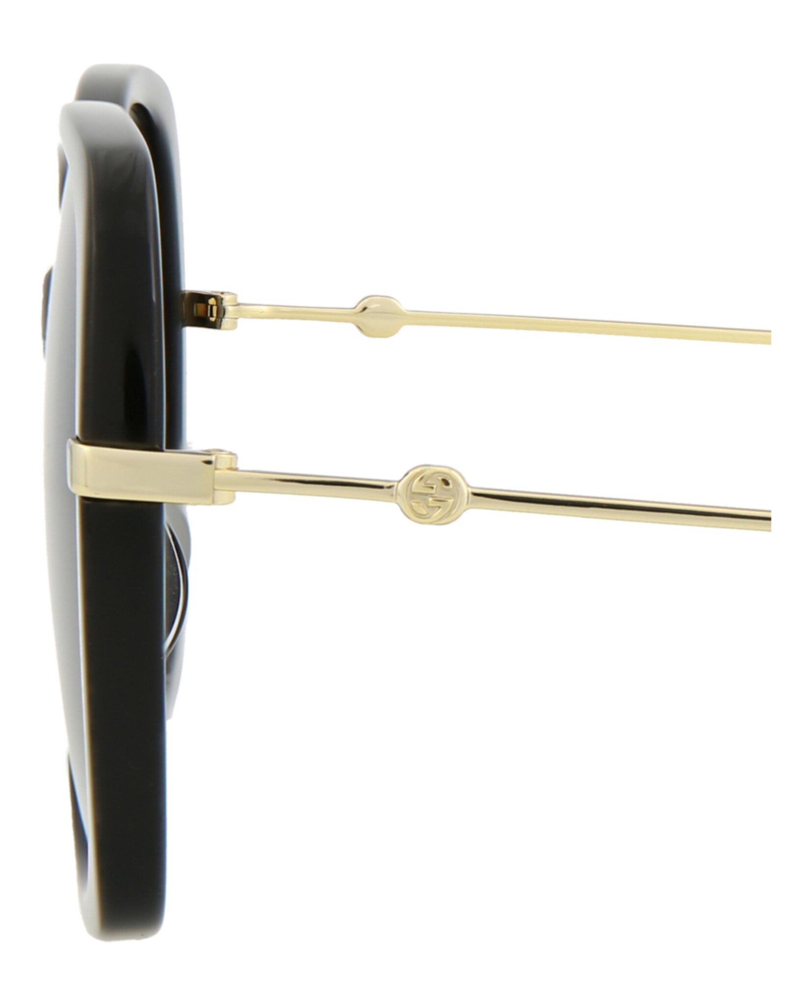 Gucci Womens Square/Rectangle Black Gold Grey Fashion Designer Eyewear