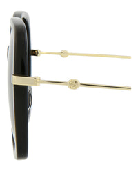 Gucci Womens Square/Rectangle Black Gold Grey Fashion Designer Eyewear