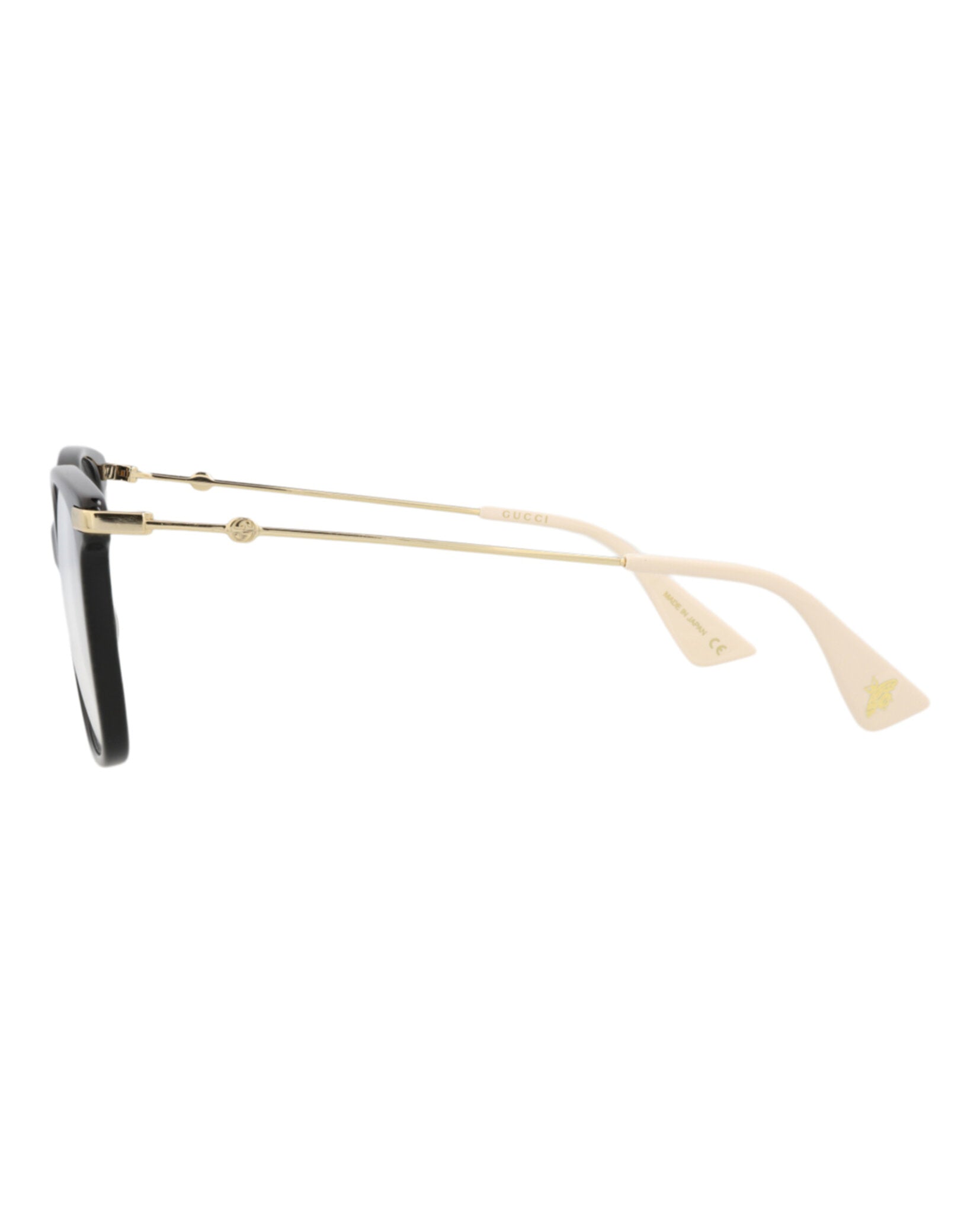 Gucci Gucci Womens Square/Rectangle Black Gold Transparent Fashion Designer Eyewear