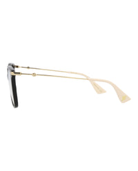 Gucci Gucci Womens Square/Rectangle Black Gold Transparent Fashion Designer Eyewear