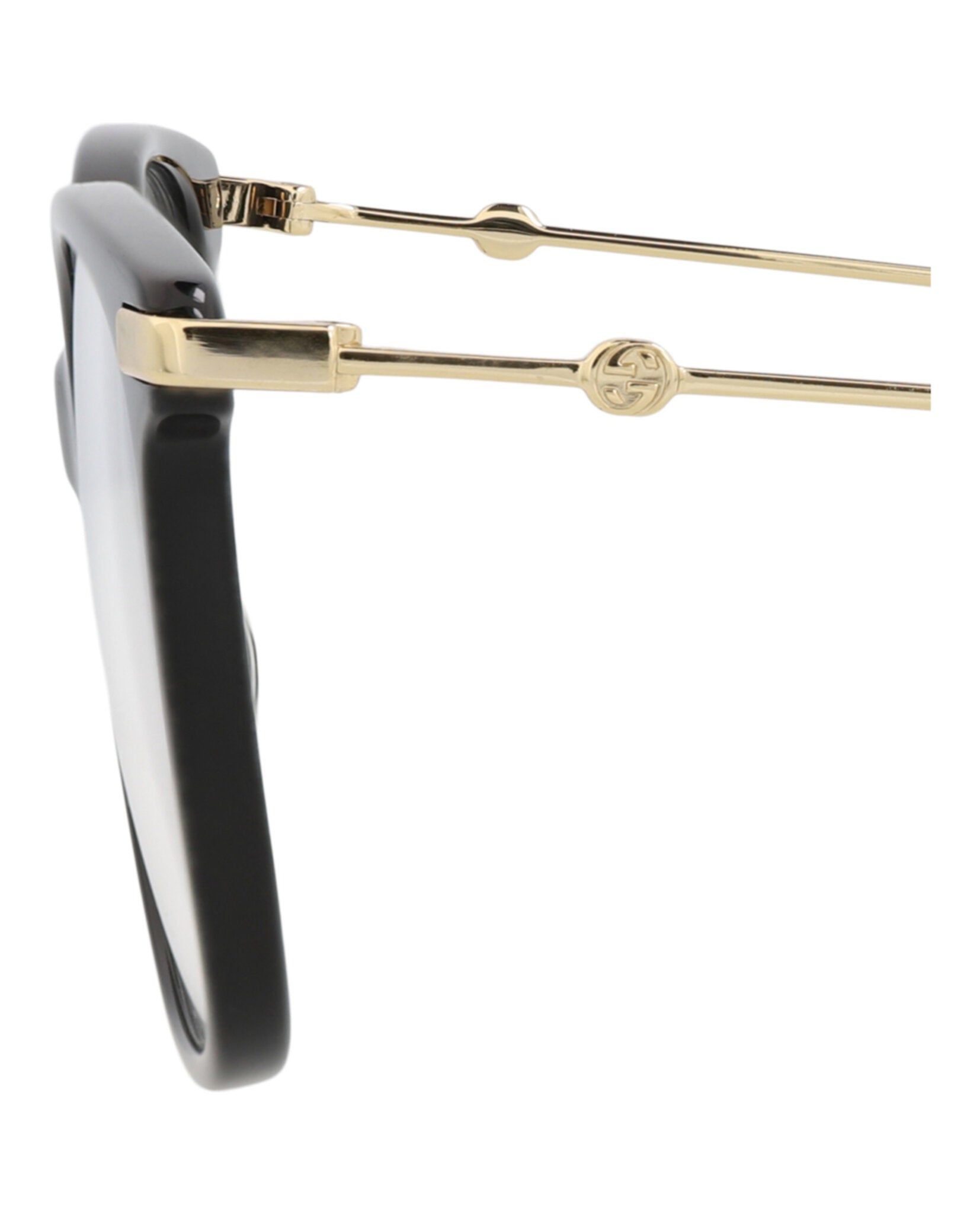 Gucci Gucci Womens Square/Rectangle Black Gold Transparent Fashion Designer Eyewear