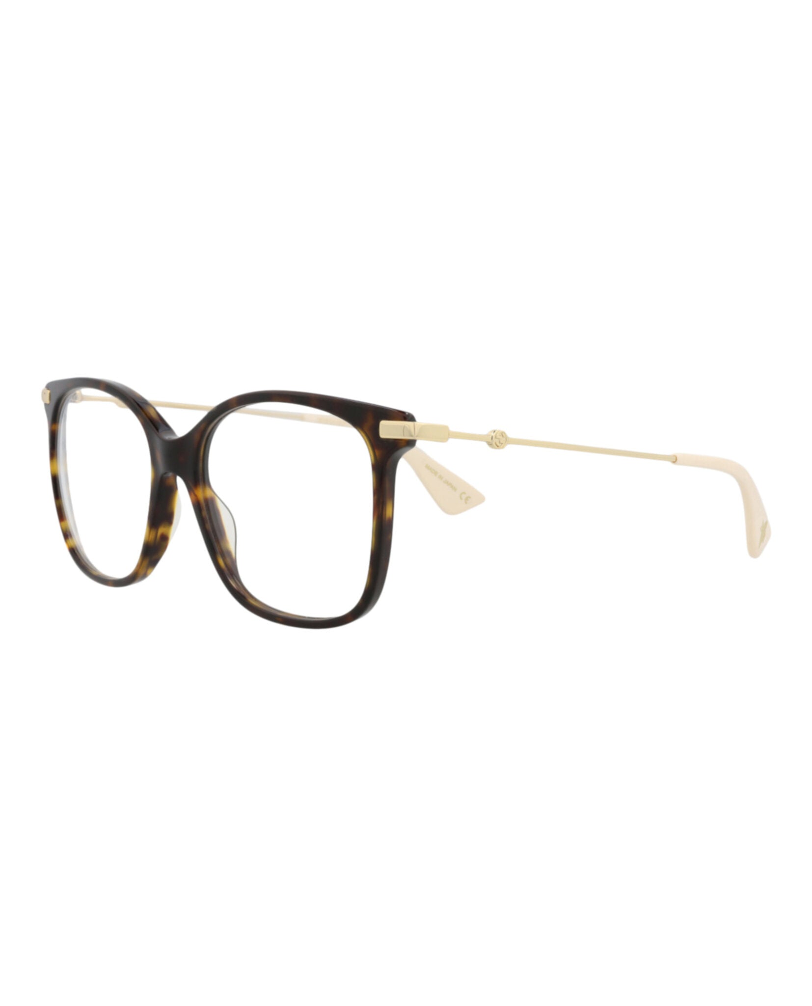 Gucci Gucci Womens Square/Rectangle Havana Gold Transparent Fashion Designer Eyewear