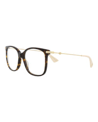 Gucci Gucci Womens Square/Rectangle Havana Gold Transparent Fashion Designer Eyewear