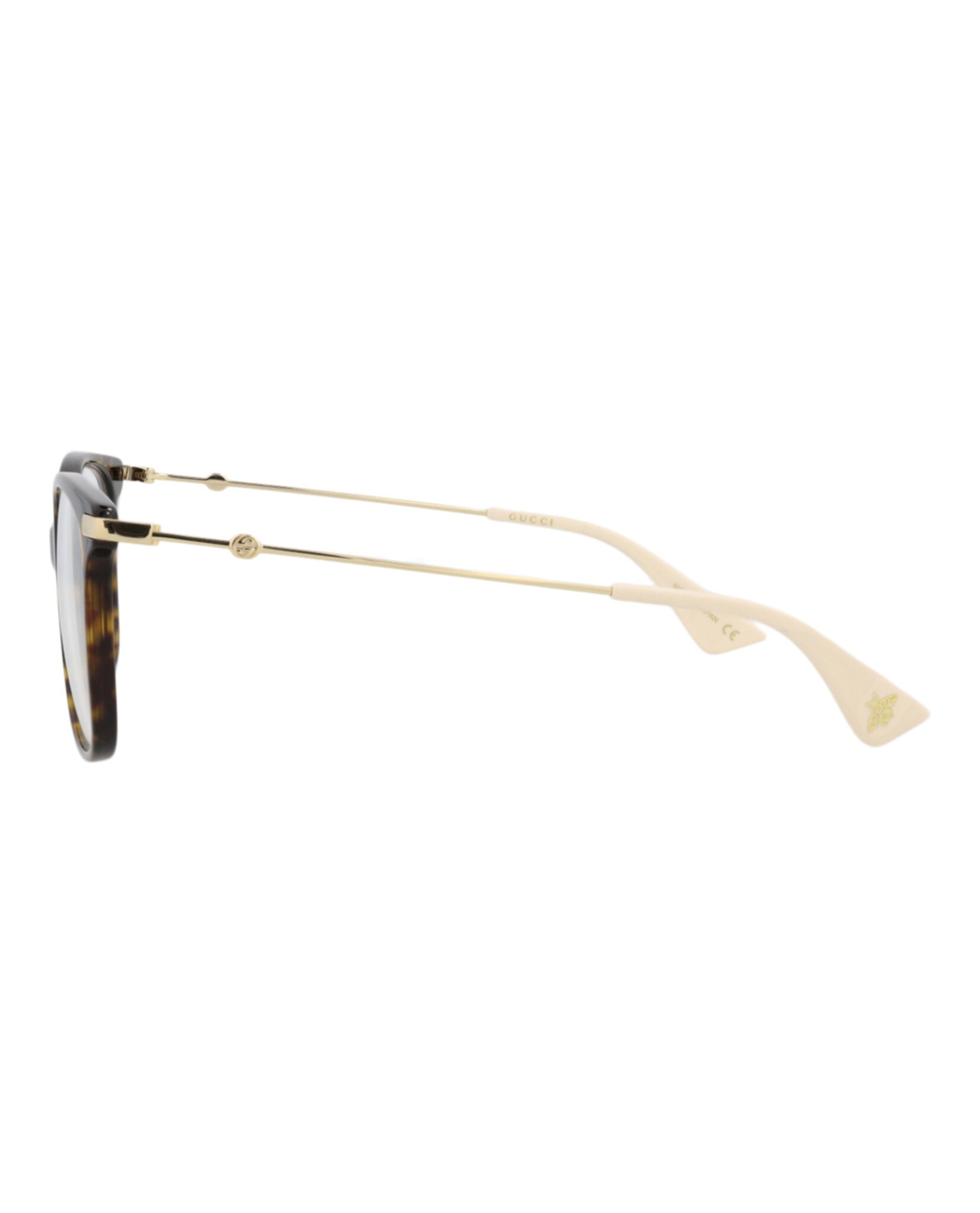 Gucci Gucci Womens Square/Rectangle Havana Gold Transparent Fashion Designer Eyewear