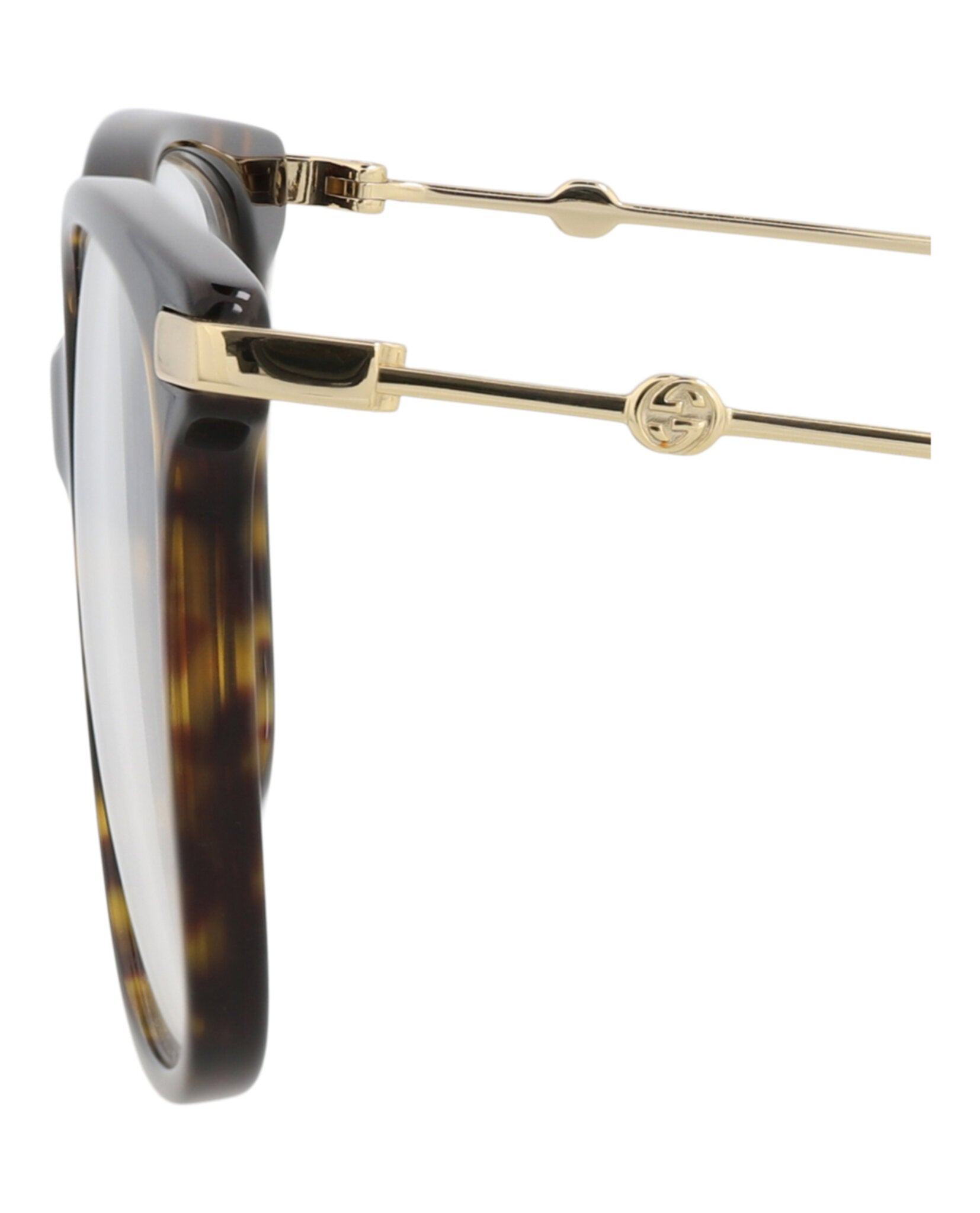Gucci Gucci Womens Square/Rectangle Havana Gold Transparent Fashion Designer Eyewear