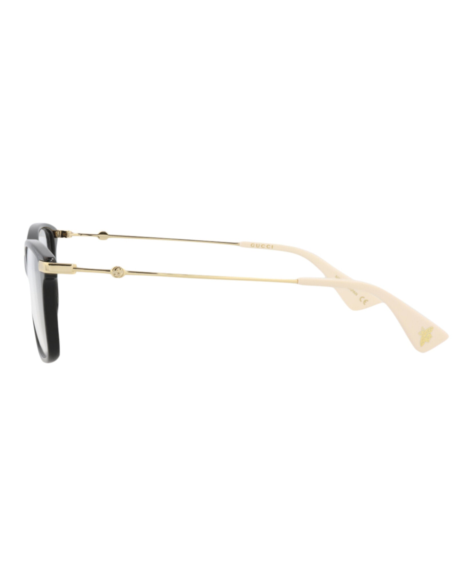 Gucci Gucci Womens Square/Rectangle Black Gold Transparent Fashion Designer Eyewear