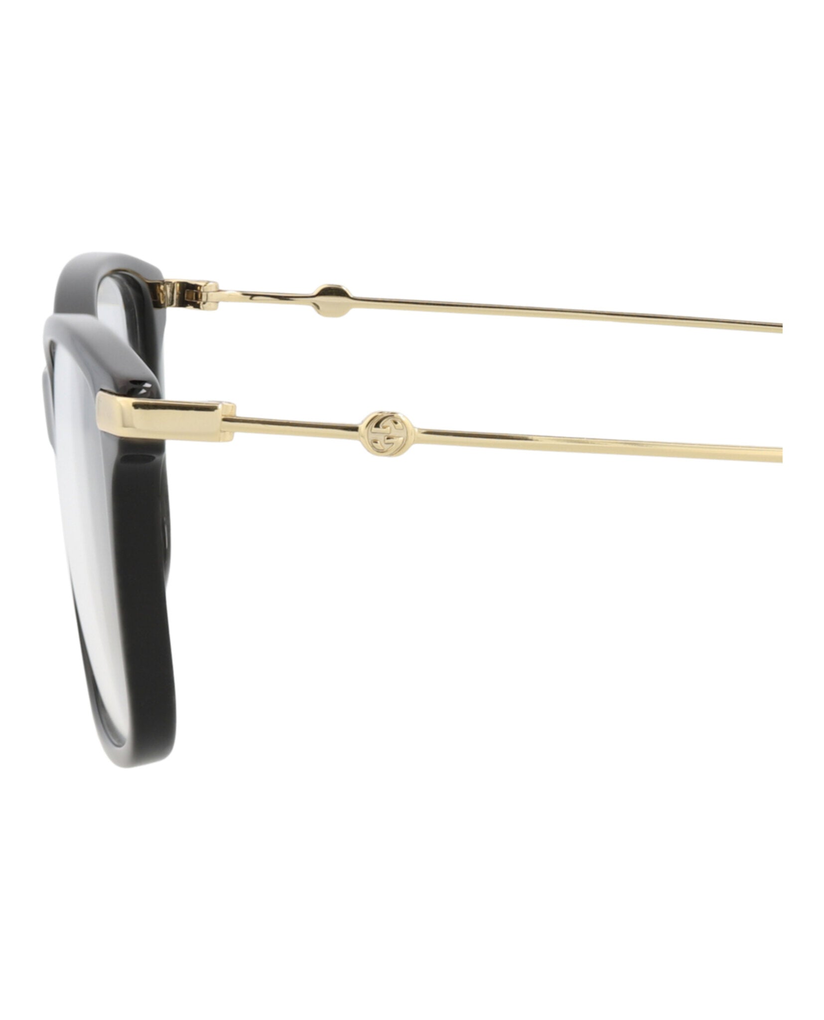 Gucci Gucci Womens Square/Rectangle Black Gold Transparent Fashion Designer Eyewear
