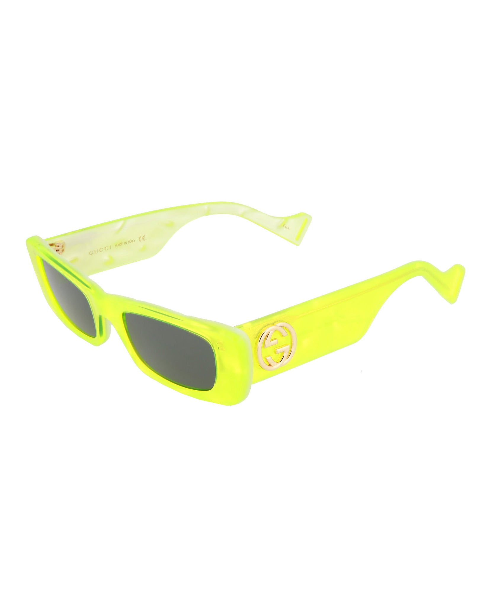 Gucci Gucci Womens Square/Rectangle Yellow Yellow Grey Fashion Designer Eyewear