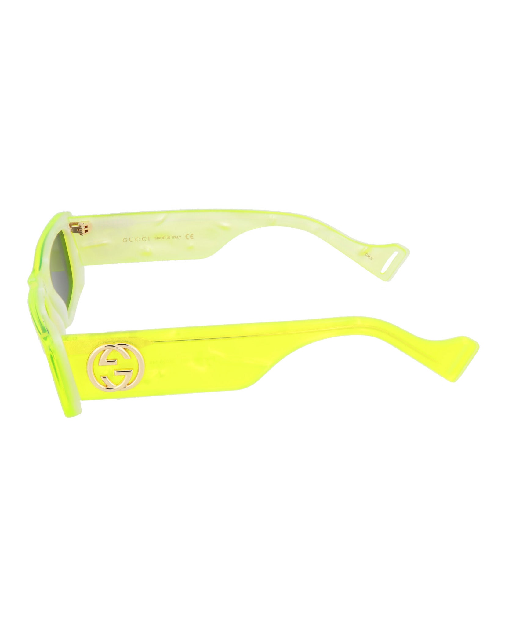 Gucci Gucci Womens Square/Rectangle Yellow Yellow Grey Fashion Designer Eyewear