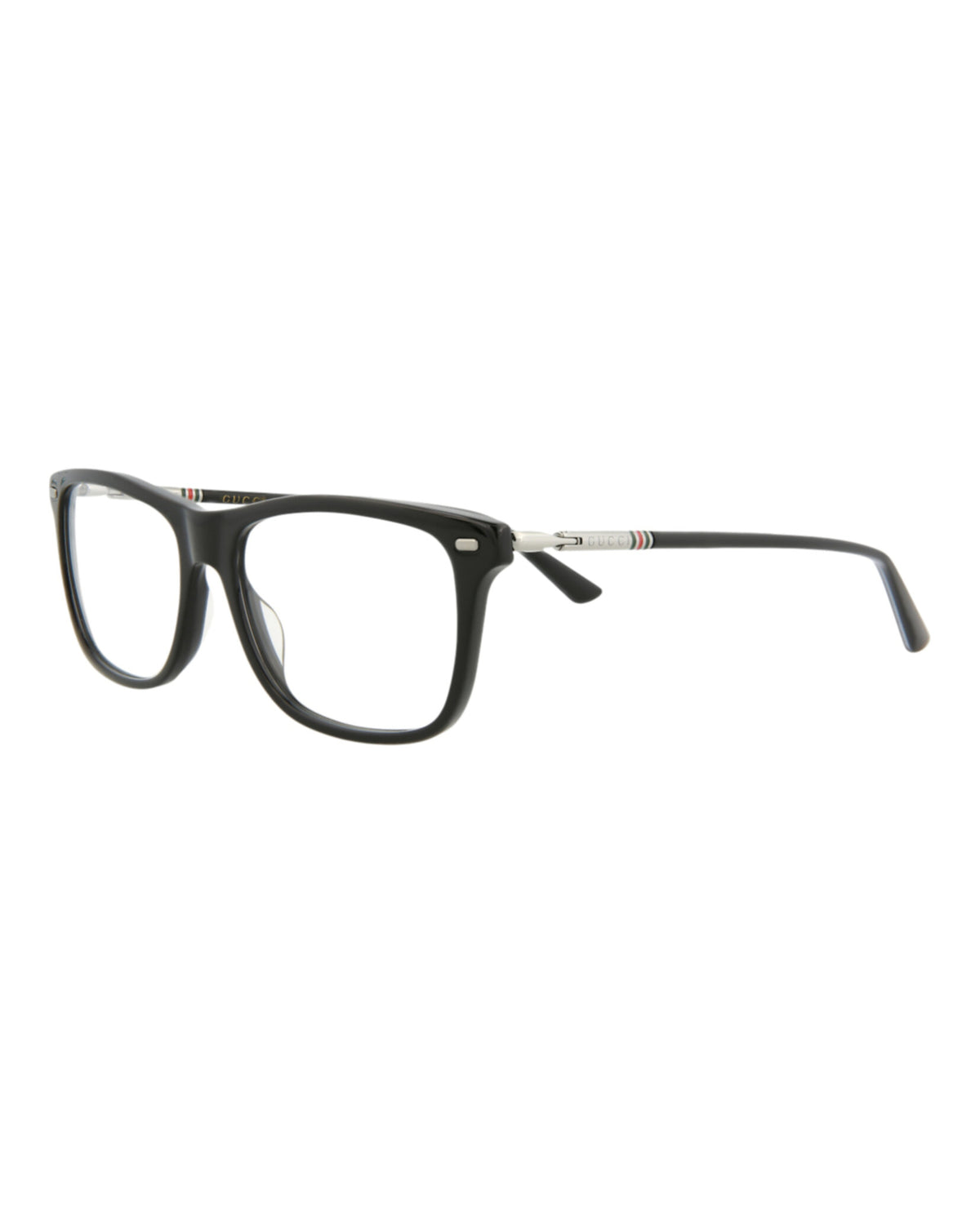 Gucci Mens Square/Rectangle Black Ruthenium Transparent Fashion Designer Eyewear