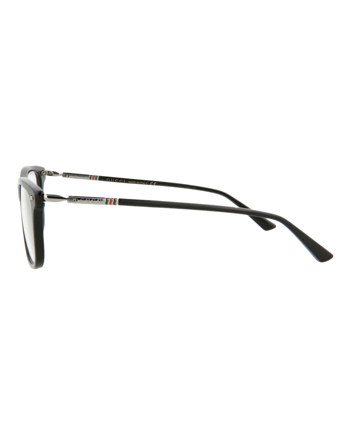 Gucci Mens Square/Rectangle Black Ruthenium Transparent Fashion Designer Eyewear