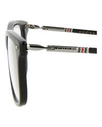 Gucci Mens Square/Rectangle Black Ruthenium Transparent Fashion Designer Eyewear