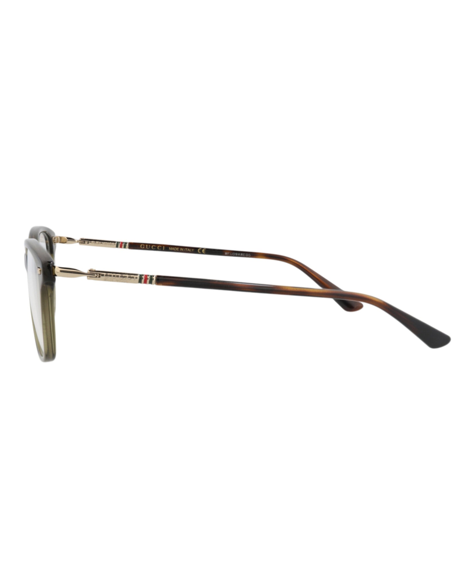 Gucci Gucci Mens Square/Rectangle Green Gold Transparent Fashion Designer Eyewear