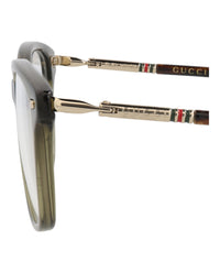 Gucci Gucci Mens Square/Rectangle Green Gold Transparent Fashion Designer Eyewear