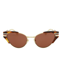 Gucci Womens Cat Eye Havana Gold Brown Fashion Designer Eyewear