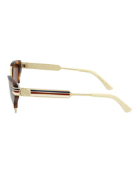 Gucci Womens Cat Eye Havana Gold Brown Fashion Designer Eyewear