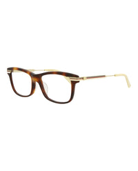 Gucci Womens Square/Rectangle Havana Gold Transparent Fashion Designer Eyewear