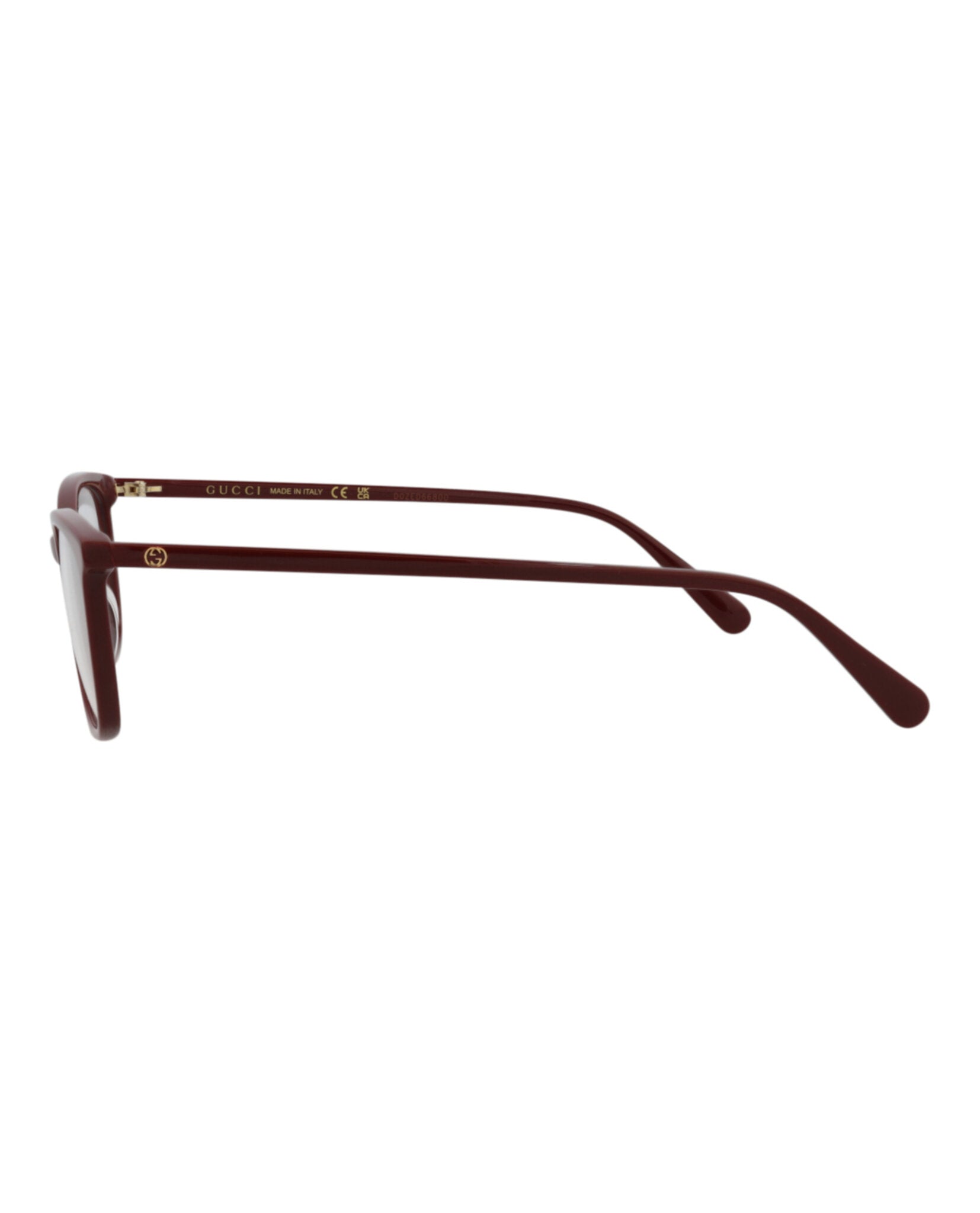 Gucci Womens Square/Rectangle Burgundy Burgundy Transparent Fashion Designer Eyewear