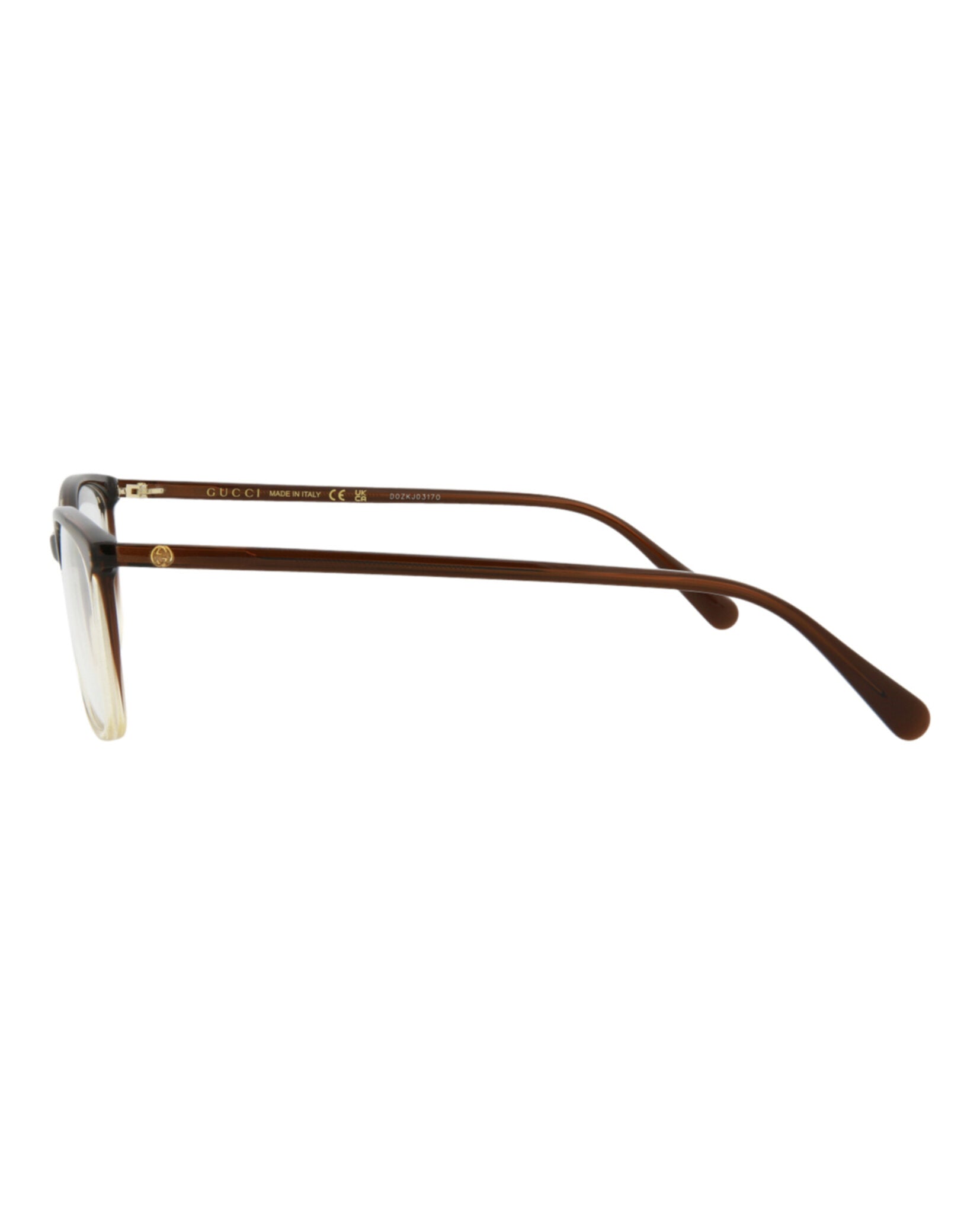 Gucci Gucci Womens Square/Rectangle Brown Brown Transparent Fashion Designer Eyewear